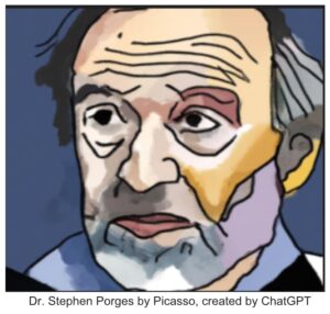 "Dr. Stephen Porges by Picasso", created by ChatGPT