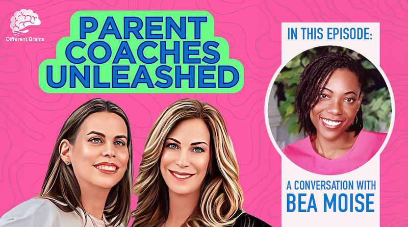 Two women in cartoon-style smile at the viewer below the words "Parent Coaches Unleashed".